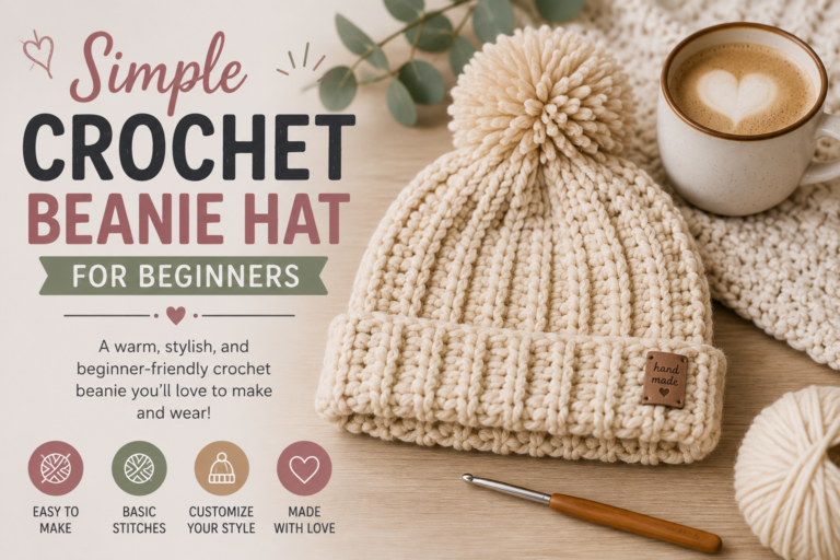 Simple Crochet Beanie Hat for Beginners